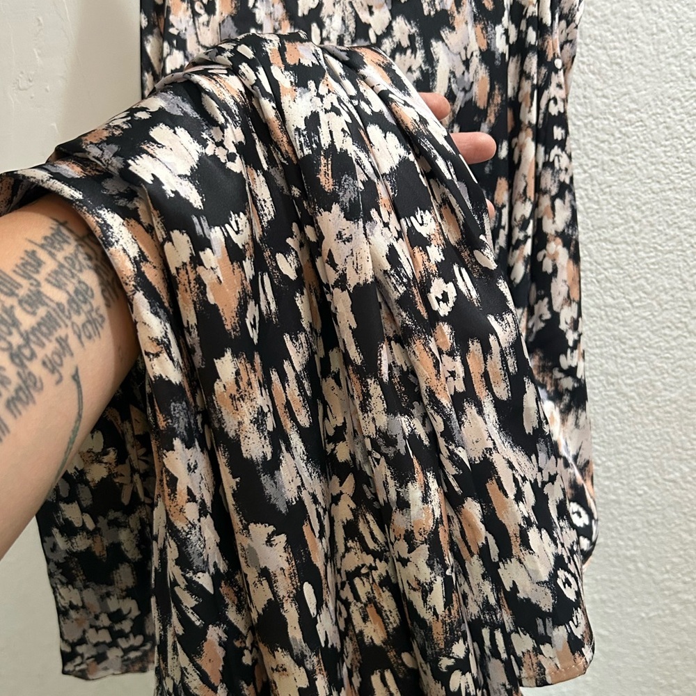 Nicole Miller New York Abstract satin print multicolor maxindress XL - Picture 5 of 7